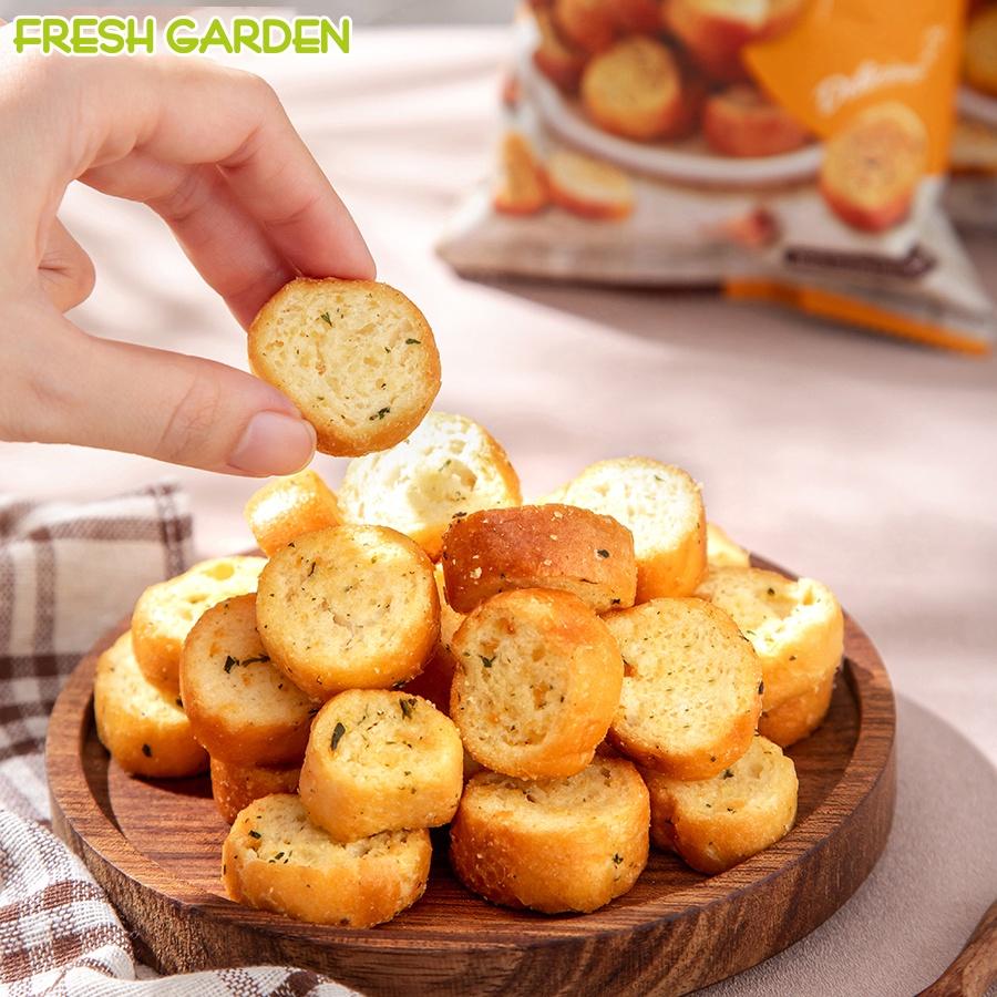 Set 6 Gói Snack Bánh Mì Bơ Tỏi FRESH GARDEN Hương Vị Đặc Trưng Sốt Bơ Tỏi Nồng Nhẹ Bánh Nướng Giòn Tan Gói 52g