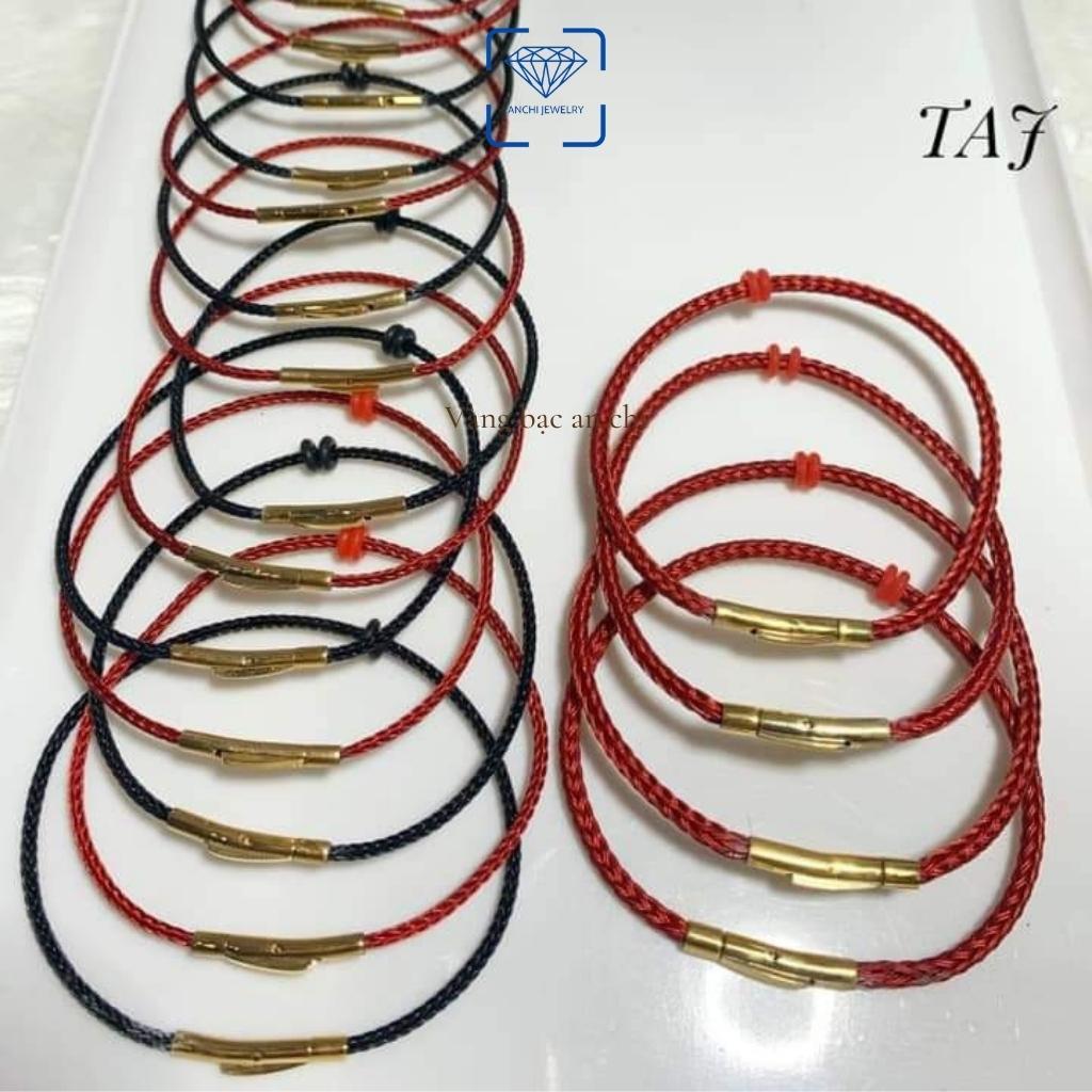 Vòng tay dây cáp/ cước/ thép khóa bấm xỏ/ đeo/ mix charm, lu thống, đồng điếu, cỏ 4 lá phong thủy, Anchi jewelry