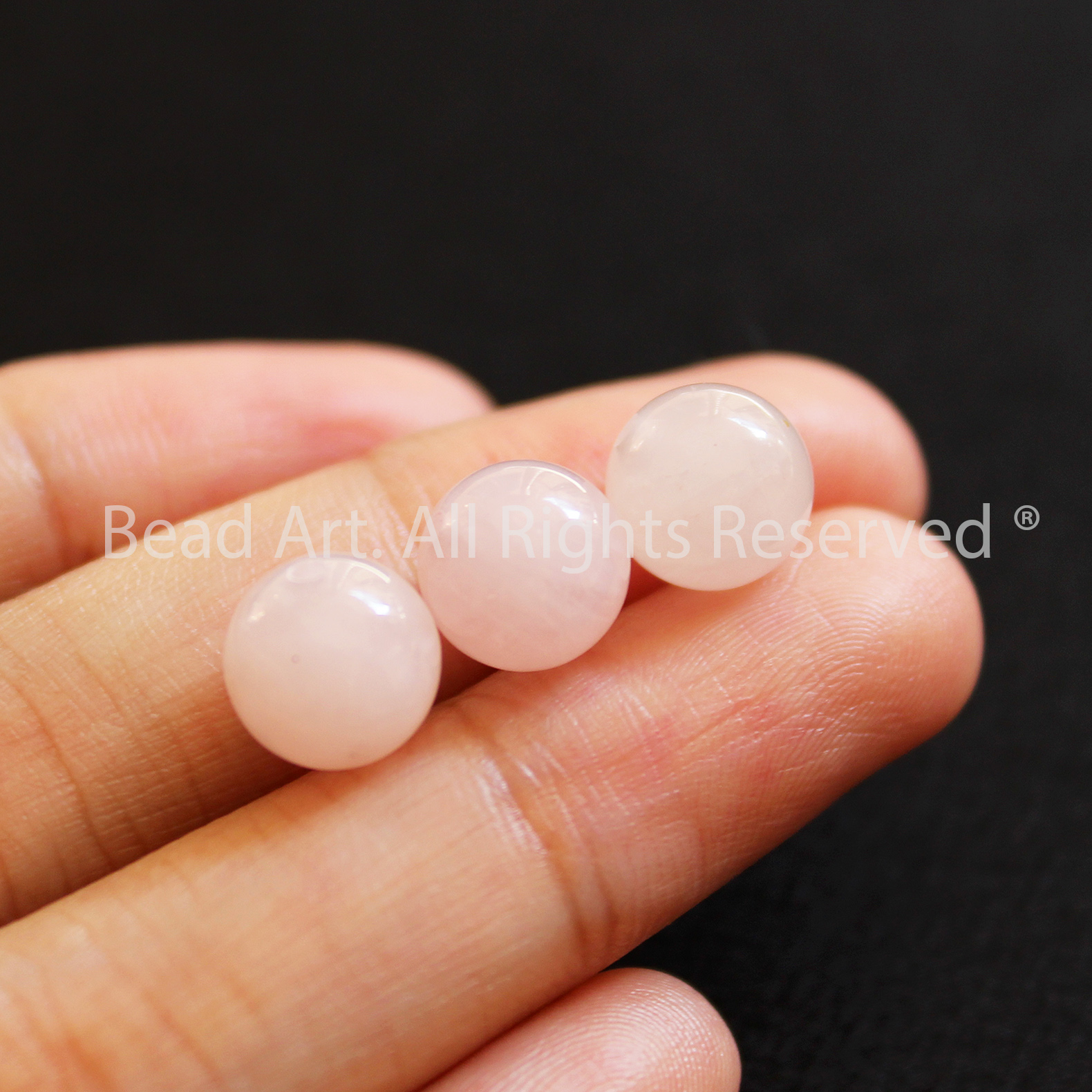 [1 Hạt] 8MM Đá Thạch Anh Hồng (Rose Quartz) Tự Nhiên Loại A, Đá Phối Vòng Tay Phong Thuỷ, Chuỗi Hạt, Mặt Dây Chuyền, Mệnh Hoả, Mệnh Thổ - Bead Art