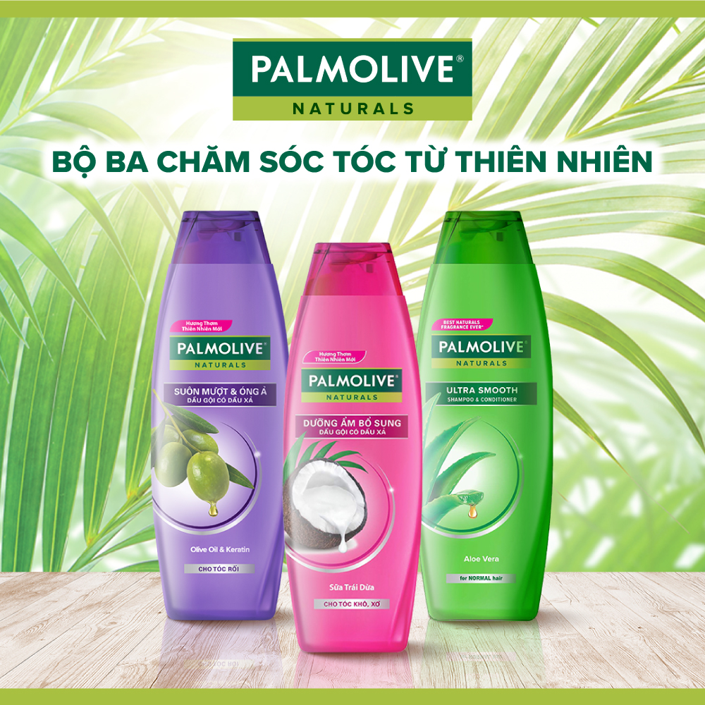 Bộ 5 chai dầu gội kèm dầu xả Palmolive Suôn Mượt Óng Ả từ Keratin 180ml/chai