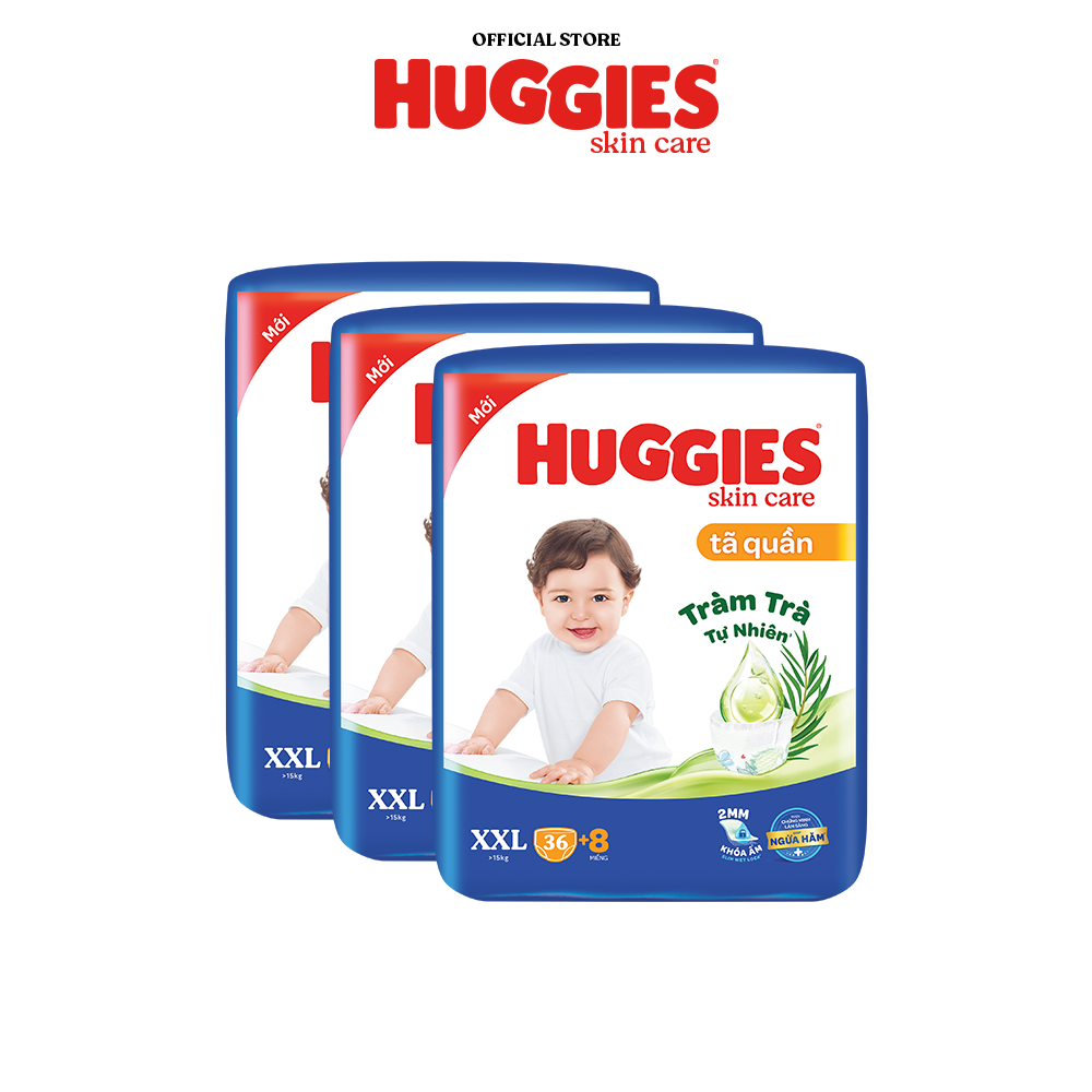 Thùng 3 gói Tã quần Huggies Skincare Big Jumbo M56+8/L48+8/XL40+8/XXL36+8