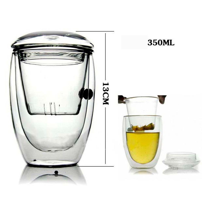 Ly Thủy Tinh Pha Trà 2 Lớp Có Ngăn Lọc