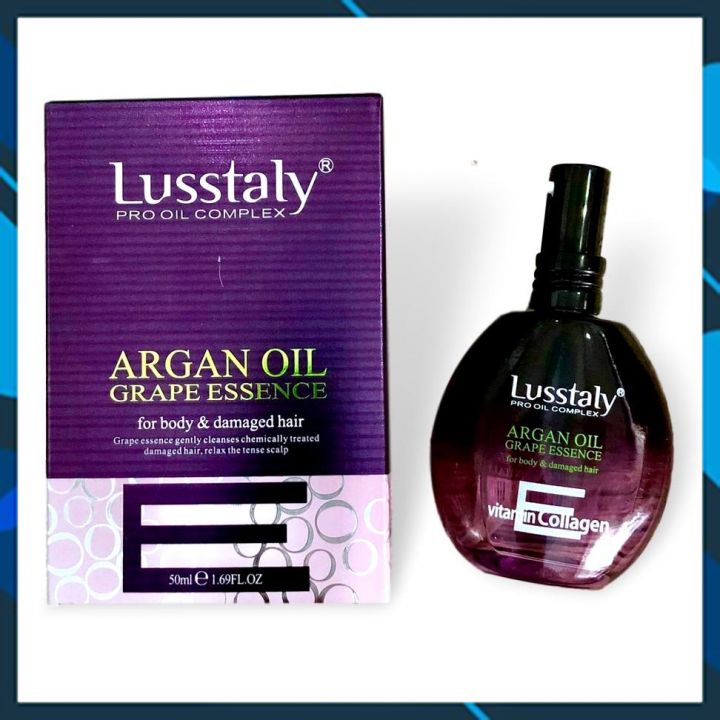 Tinh dầu Lusstaly Argan Oil Grape Essence dưỡng bóng suôn mượt tóc 50ml