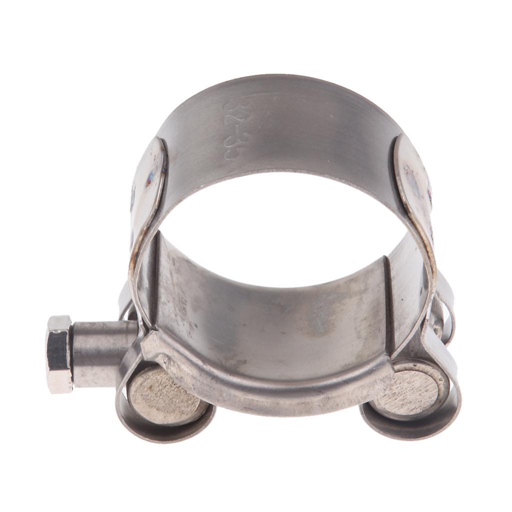 4xMotorbike Exhaust Clamp Clip Stainless Steel  Clamps 32-35mm