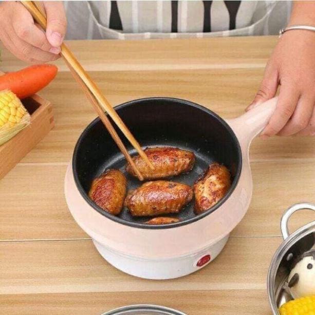 Nồi lẩu mini, nồi điện mini, siêu tốc kèm vỉ hấp