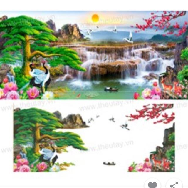 Tranh đính đá phong cảnh lv013 Tk 150x75 cm