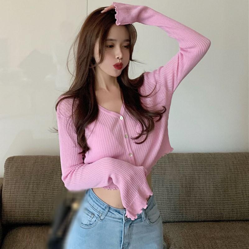 Áo Khoác Cardigan Tay Dài Cổ Chữ V Chống Nắng Thời Trang Cho Nữ