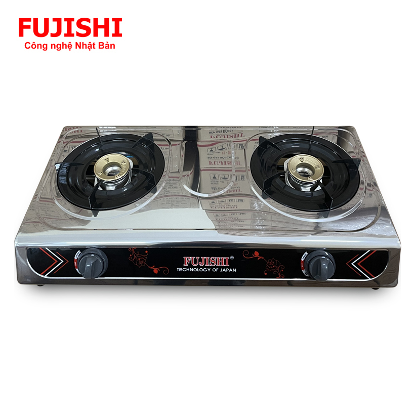 Bếp gas đôi BIOGAS mặt inox chén đồng Fujishi FJ-BG8 - - Hàng chính hãng