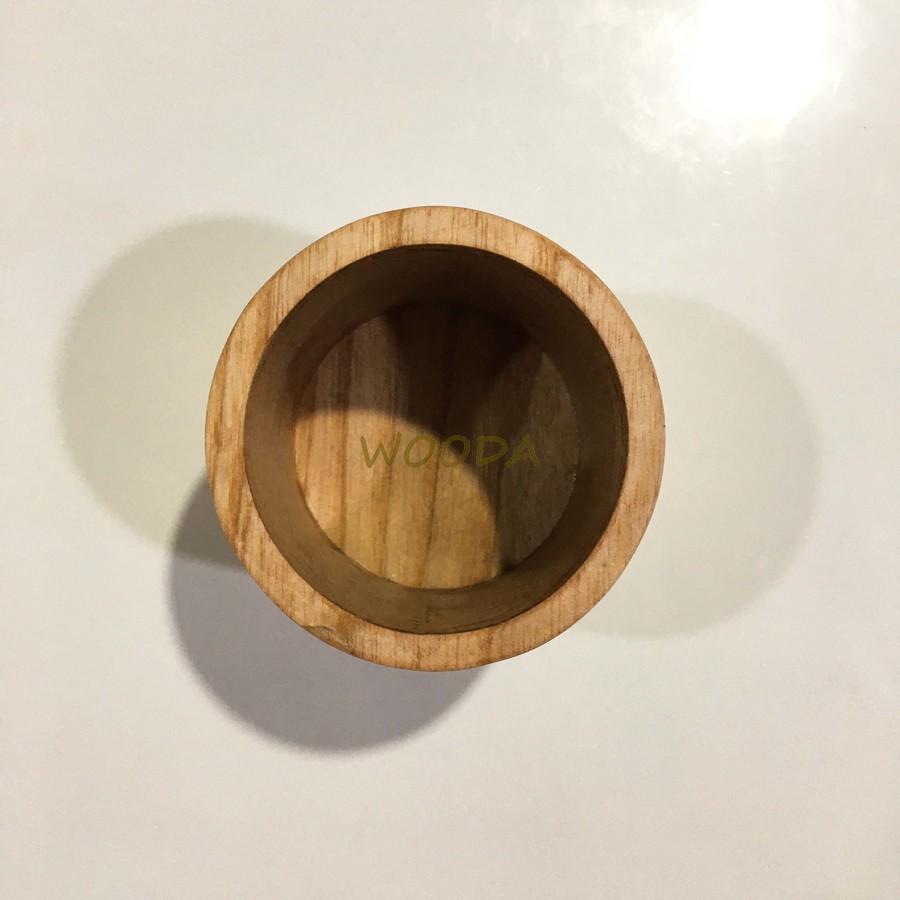 Cốc gỗ/ly gỗ tự nhiên miệng tròn size 8x7cm