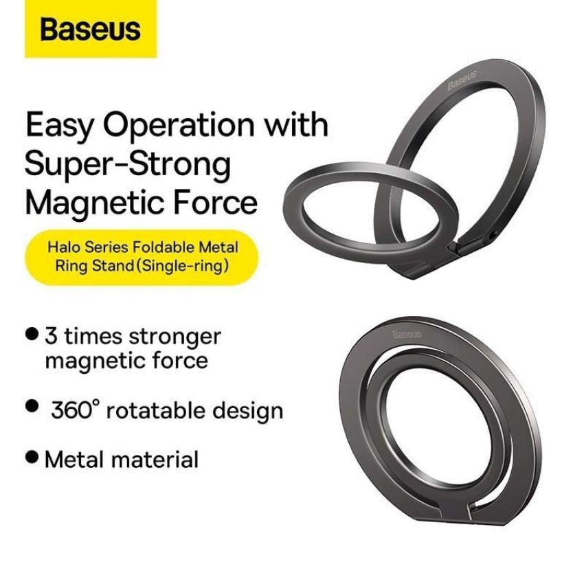 Giá Đỡ Baseus Halo Series Foldable Metal Ring Stand SUCH Mag-Safe Vòng Kim Loại - Hàng Chính Hãng