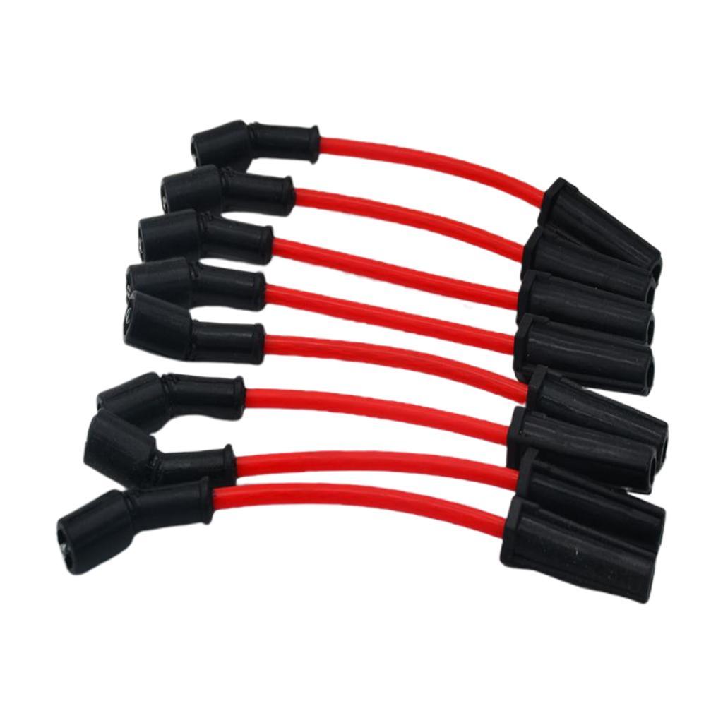 8 Pieces Ignition Spark Plug Wire Set Red for LS4 Car Auto