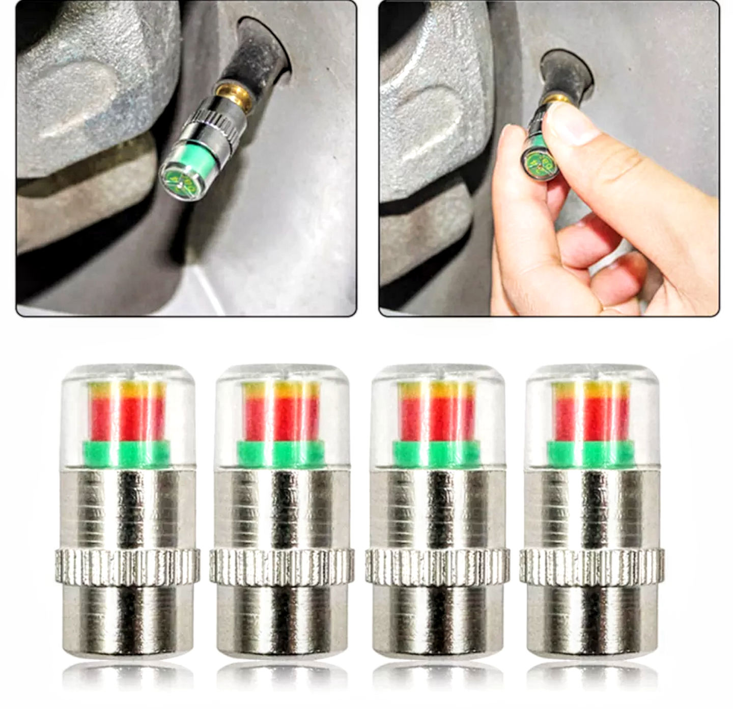 CÔNG NGHỆ MỚI VỚI BỘ 4 NẮP ĐẬY VAN ĐO KIỂM TRA ÁP SUẤT CỦA LỐP XE MÁY XE HƠI ÔTÔ TIỆN DỤNG HÀNG CHUẨN