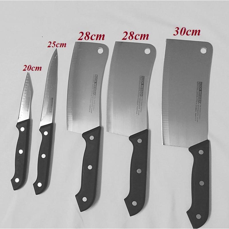 Bộ dao Thái Lan 5 món siêu bén - set 5 dao thép siêu bén cắt thái và chặt thịt cao cấp