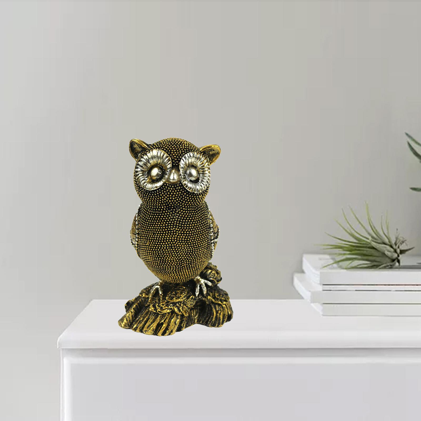 Owl Statue Ornaments Sculpture Animal Figurine for Living Room Birds Friend A