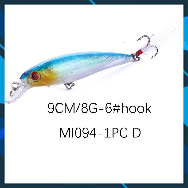 Mồi Câu lure, cá chẽm , có mú, cá ngão , cá biển đuôi lông Chuyên Đồ Câu Lure dài 9cm nặng 8gr_ Lure _ 39