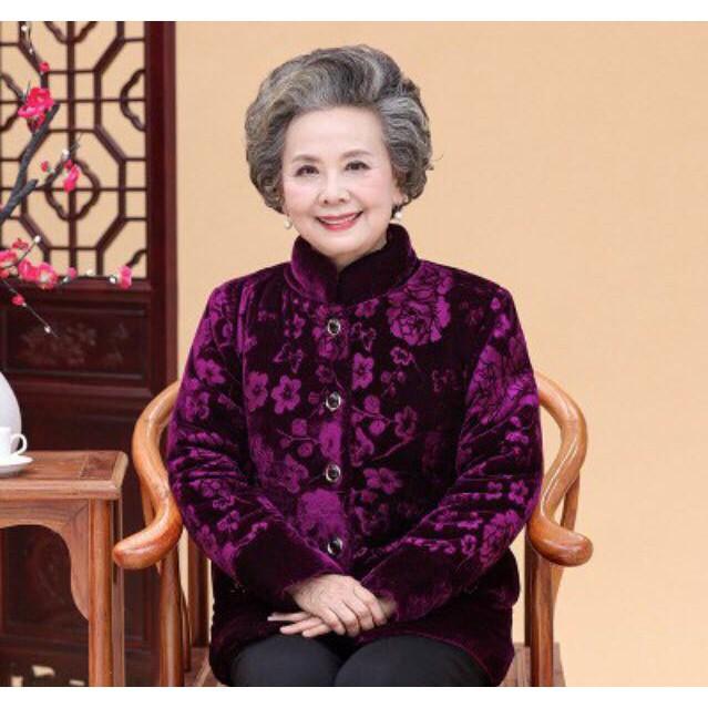 Áo Nhung Ấm Áp Mùa Đông Cho Bà_ hàng sẵn