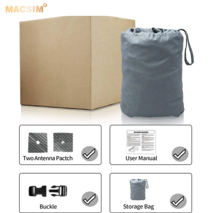 Bạt phủ ô tô chất liệu vải không dệt 3 lớp cao cấp thương hiệu MACSIM cho xe ô tô Audi A4 - màu ghi