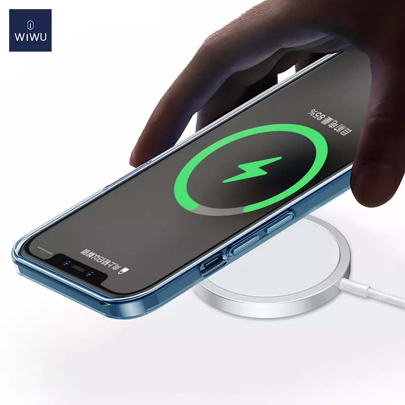 Đế sạc không dây Maqsafe sạc nhanh 15W chuẩn Qi hiệu WIWU Magetic Wireless Charger M5 (trang bị chip sạc thông minh, thiết kế siêu mỏng nhẹ) - hàng nhập khẩu