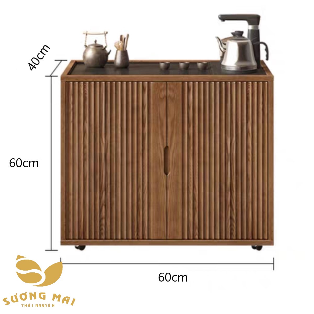 Bộ Bàn Trà Hạnh Phúc Gỗ Gõ Đỏ