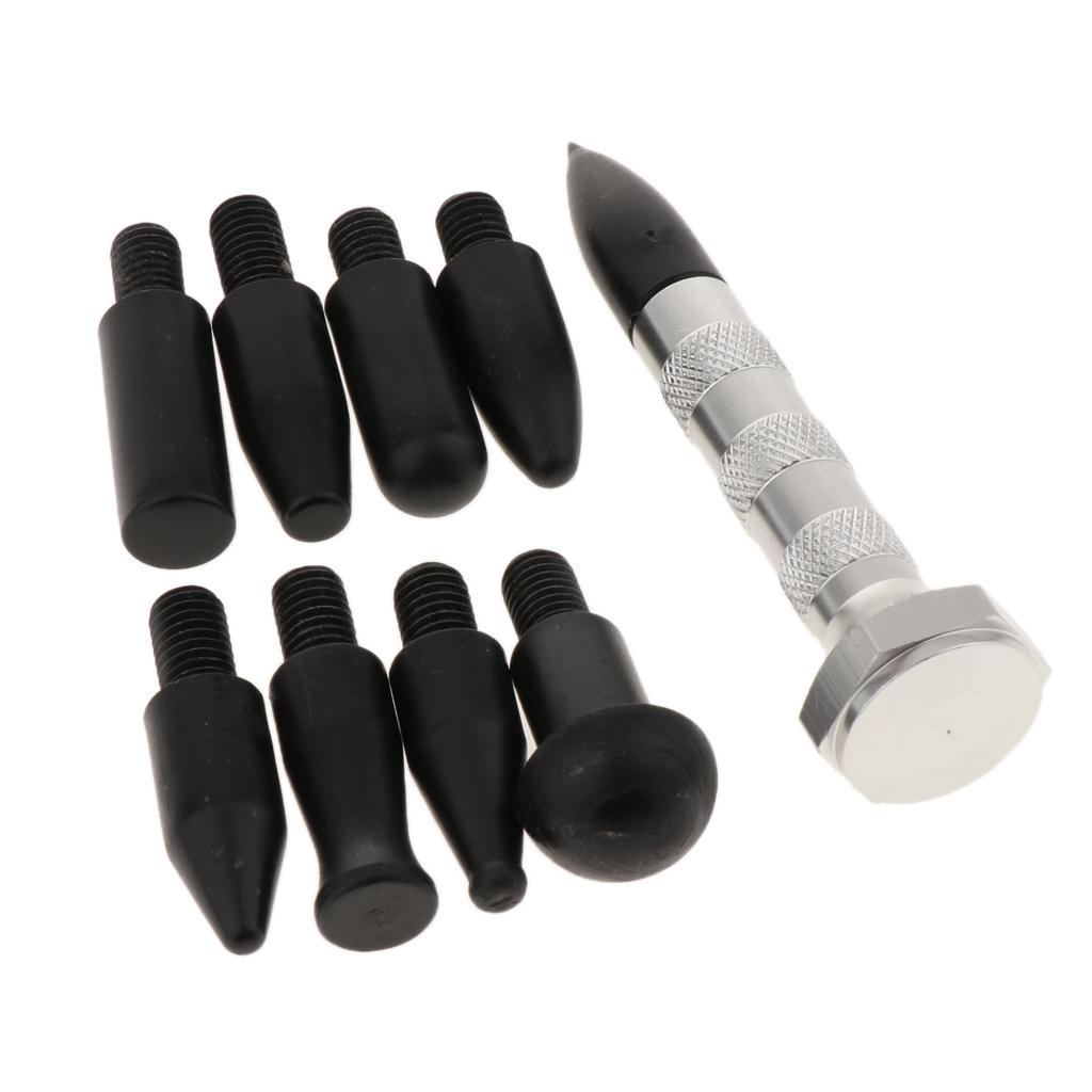 2 Sets Paintless Dent Repair Tap Down Pen Dent Removal Tools Silver+Orange