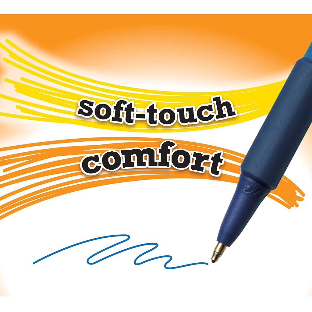 Bút bi cầm thoải nhất Bút BIC SoftFeel Retractable Pen, 1.0 mm Medium Tip, 1 cây màu xanh hoặc màu đen