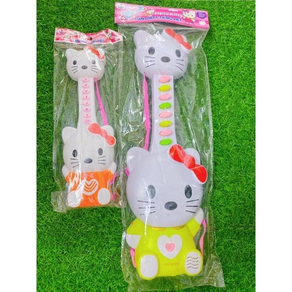 Đàn Ghita Mèo Kitty Nhỏ/To Có Đèn, Phát Nhạc Tiếng Việt Tặng Pin