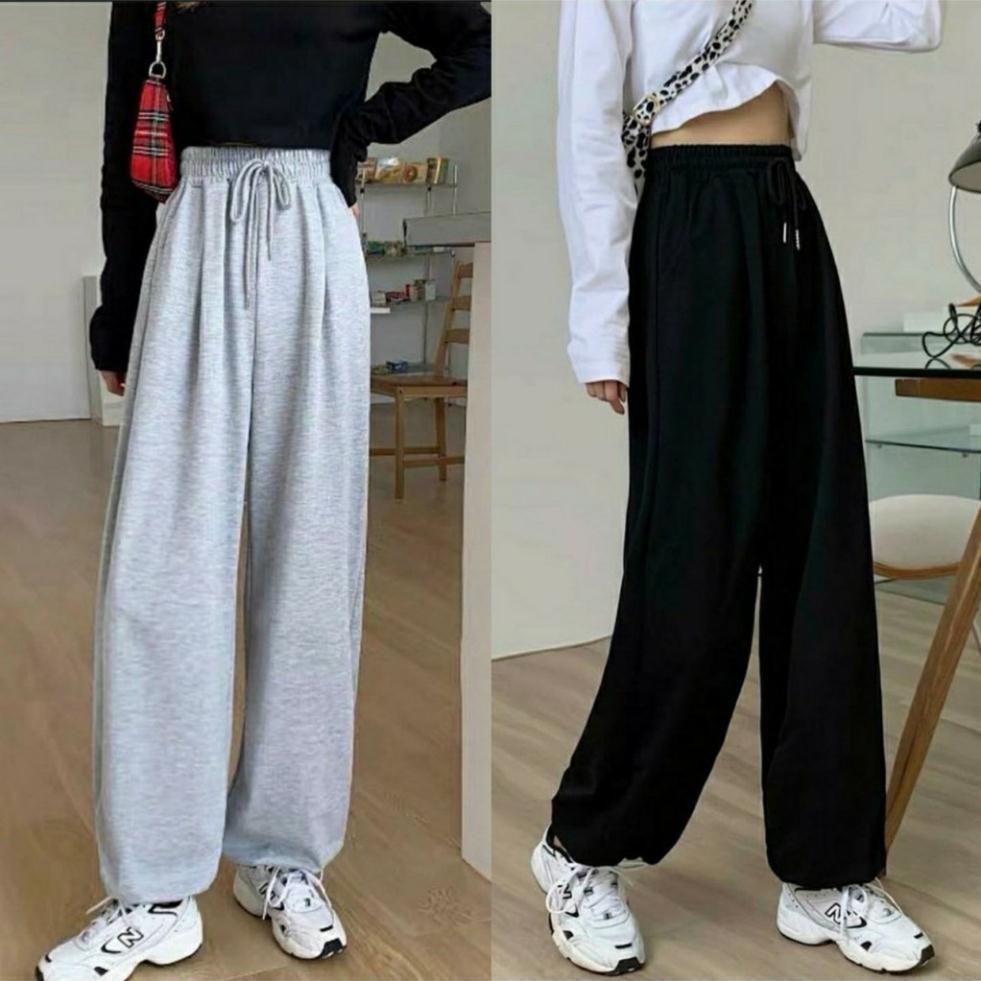 Quần ống rộng nữ ️ ẢNH THẬT ️ Quần Jogger Unisex quần thun dáng rộng ống bo 2 màu