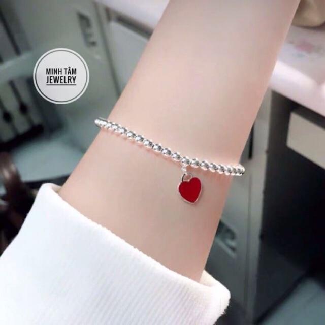 Lắc tay bi bạc trái tim Tifany bạc S925-Minh Tâm Jewelry