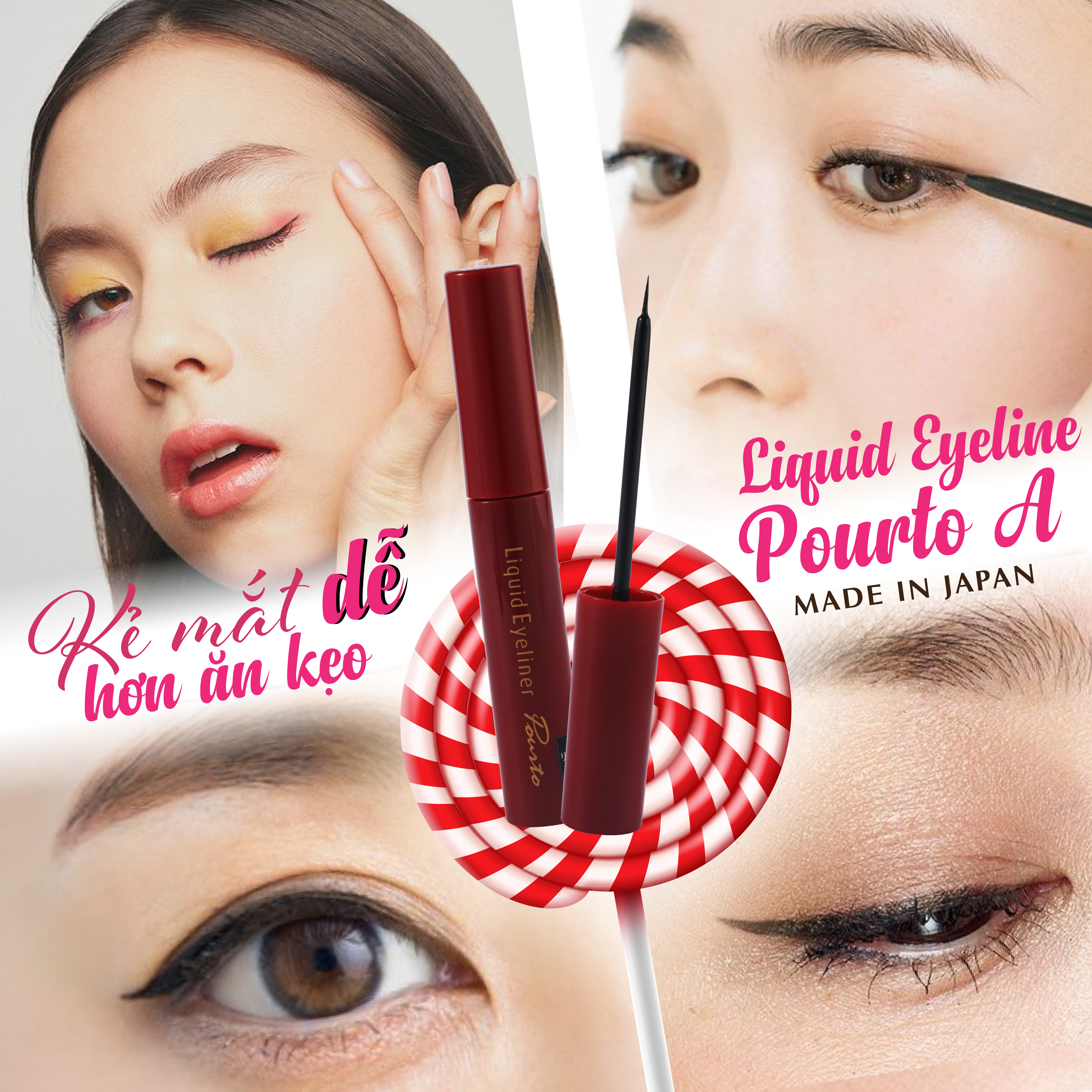 Bút kẻ mắt nước không trôi Liquid Eyeliner Pourto A Nhật Bản