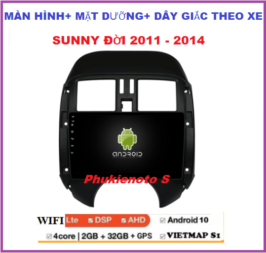 Bộ màn hình Anadroi cho xe SUNNY 2011-2014 dòng kết nối wifi cấu hình RAM 2G ROM 32G, kính cường lực 2.5D,nghe đài, xem video, nghe nhạc trực tiếp, dvd android ô tô xe hơi, dvd gắn taplo.