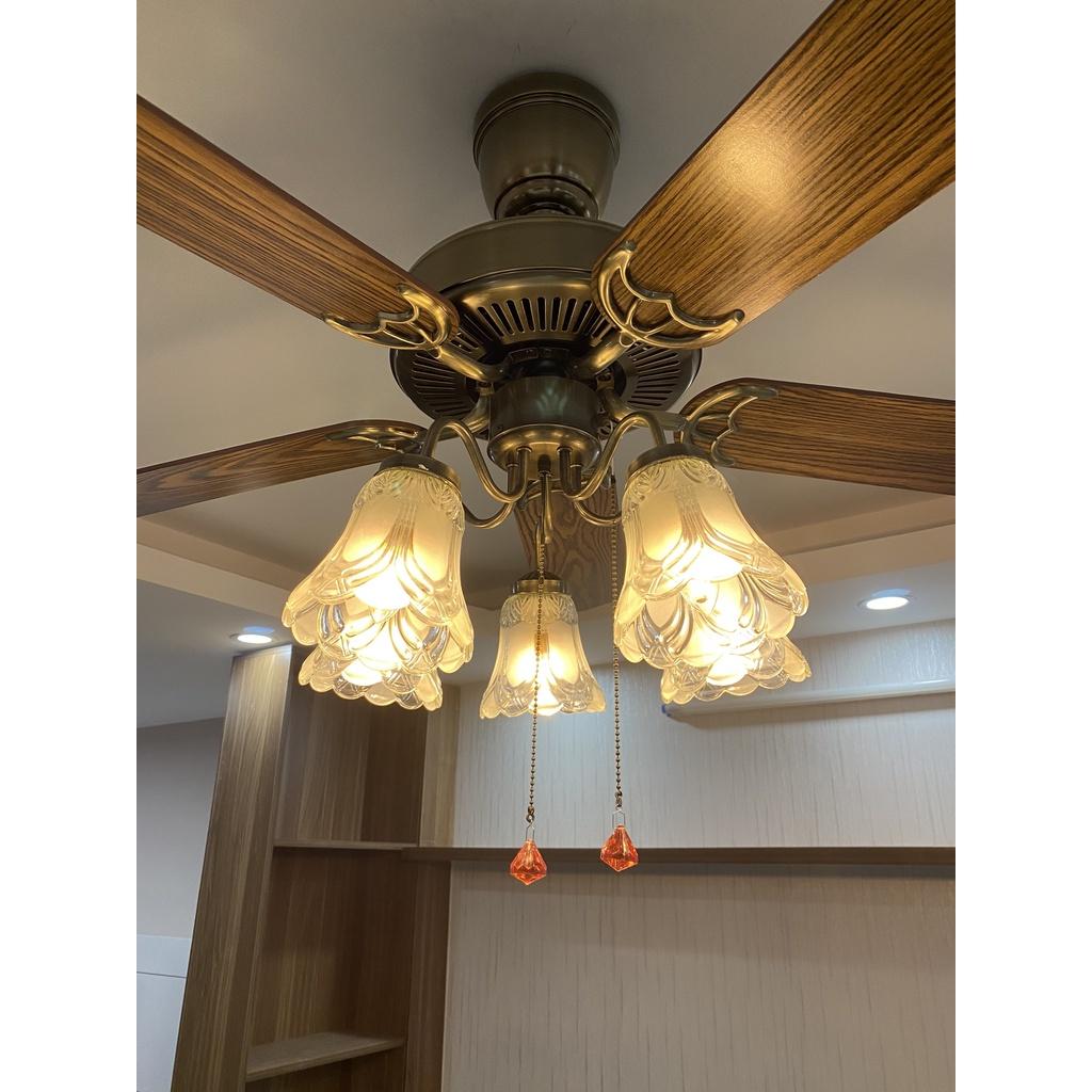 Quạt Trần Đèn Chùm 5 Cánh Tân Cổ Điển,Điều Khiển Từ Xa,Tặng Kèm Bóng Tiết Kiệm Điện