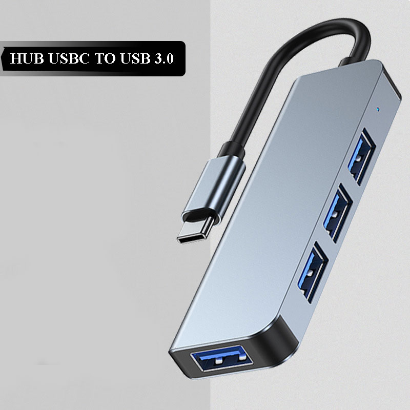 Hub Chuyển Đổi USB TypeC To USB 3.0 SeaSy BYL–2013T, 4 Cổng USB Tốc Độ Cao, Tương Thích Các Hệ Điều Hành, Kết Nối Đa Năng Cho Macbook, Laptop, Máy Tính, Bàn Phím, Chuột, Máy In, Điện Thoại – Hàng Chính Hãng
