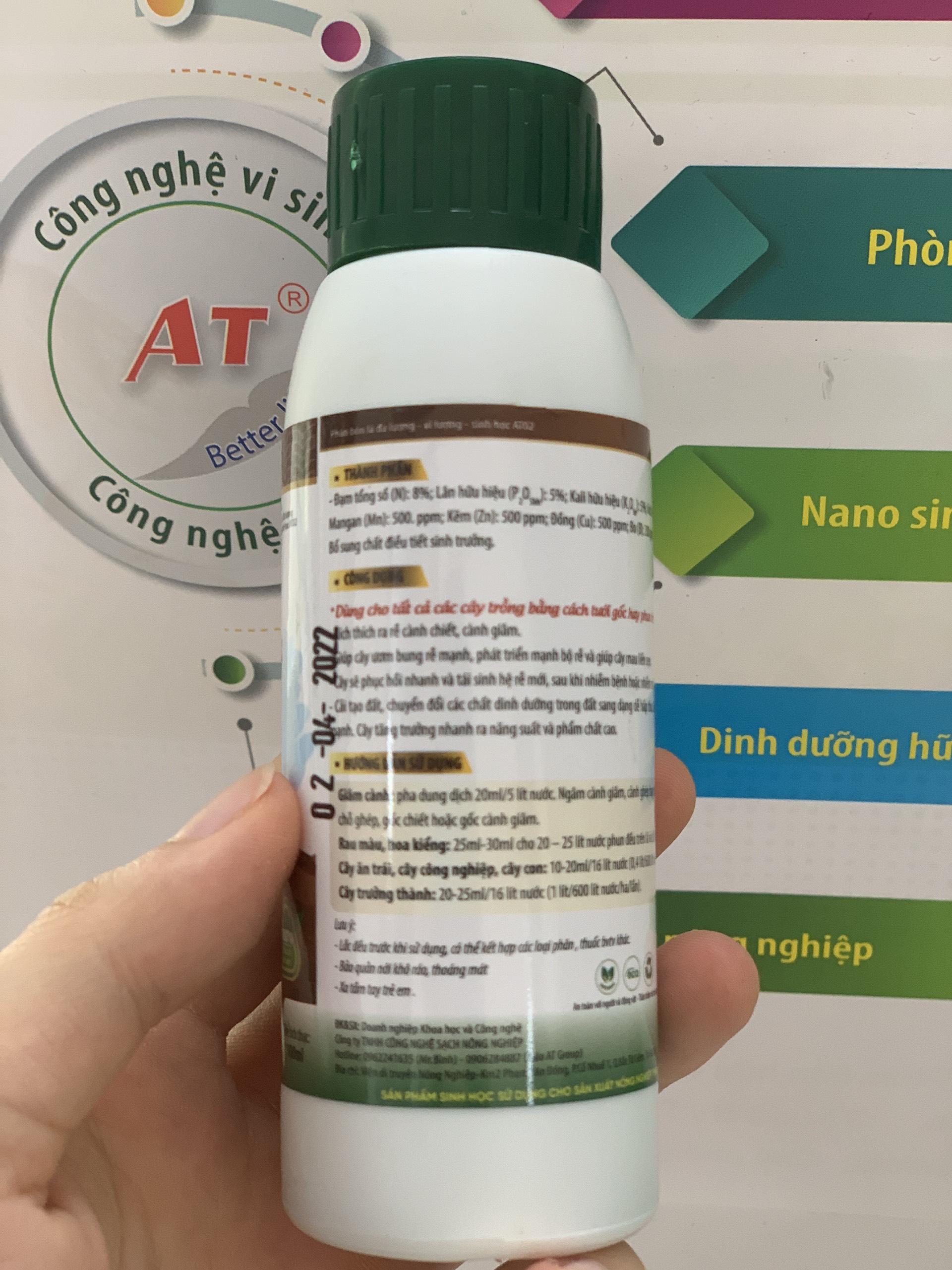 Phân bón kích rễ AT cung cấp dinh dưỡng cho rau màu, hoa hồng, hoa lan, cây cảnh trong nhà - B52 chai 100ml