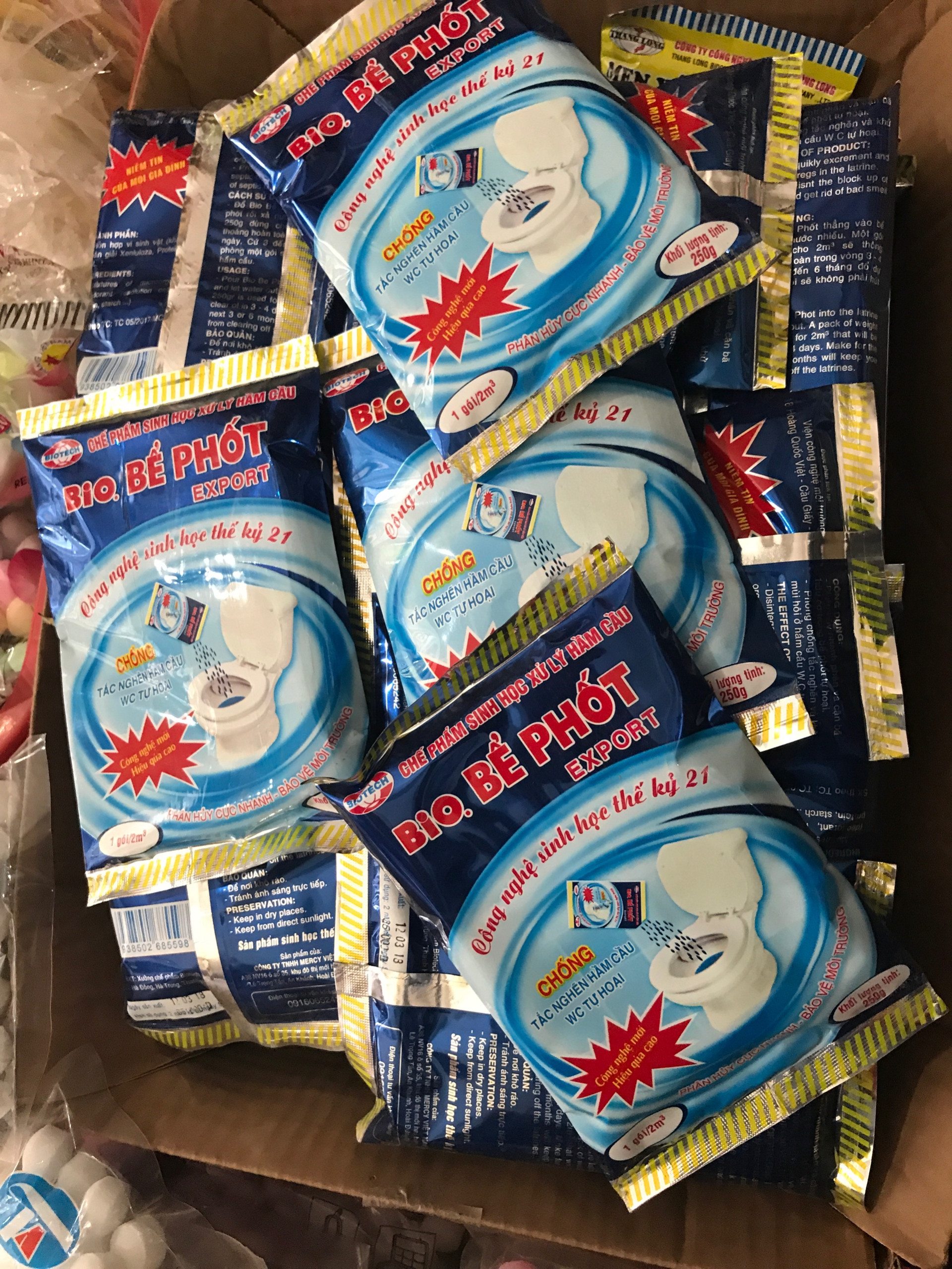 Túi thông bể phốt, tiêu khử bồn cầu , thông tắc cống 250g