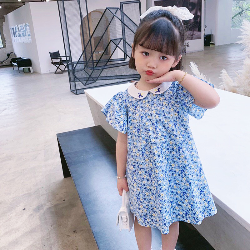 Váy hoa nhí cho bé gái, Đầm cho bé gái 7-28kg cánh tiên cổ thêu hoa siêu xinh – SD091