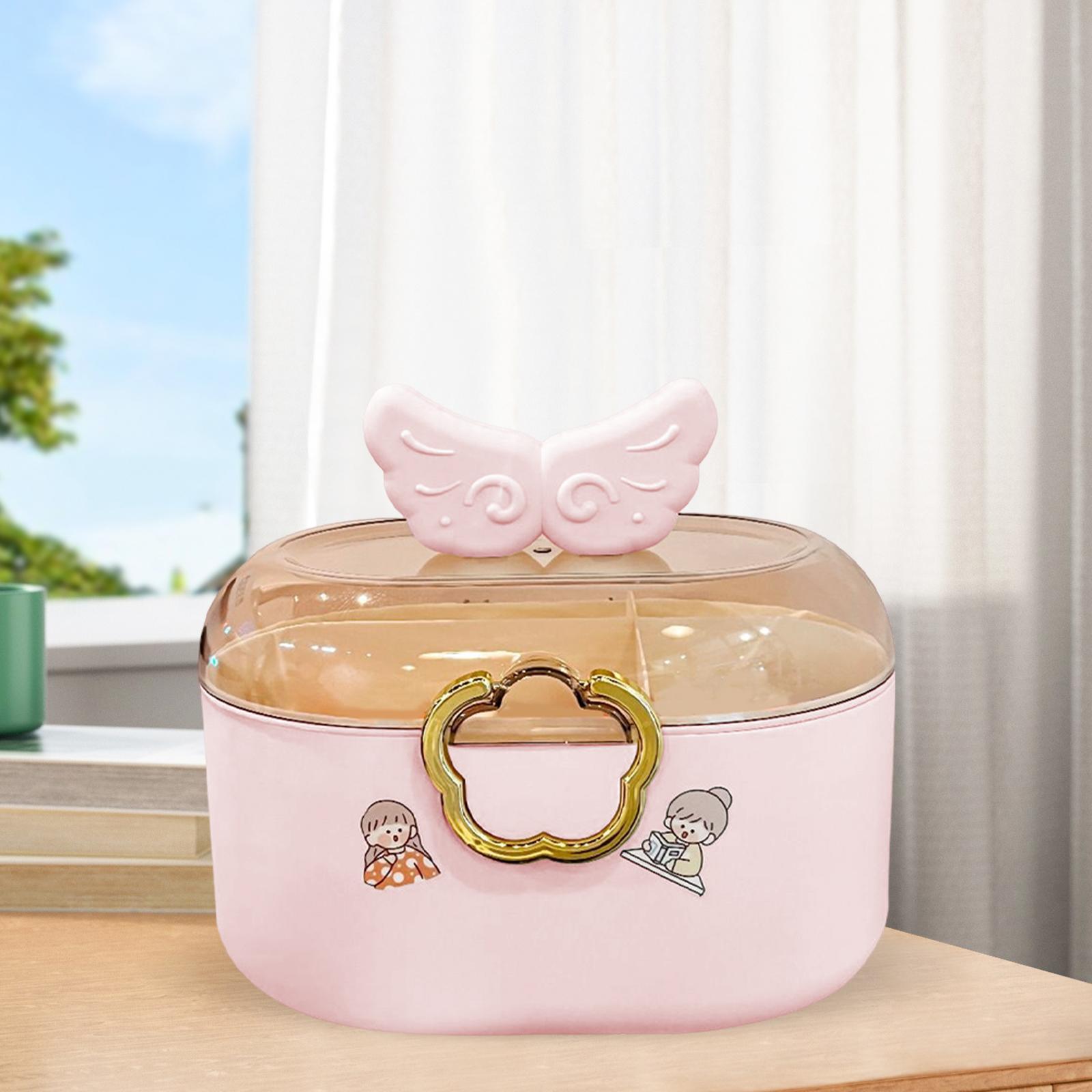 Hair Accessories Storage Box Container for Headband Earrings Hair Clips Pink