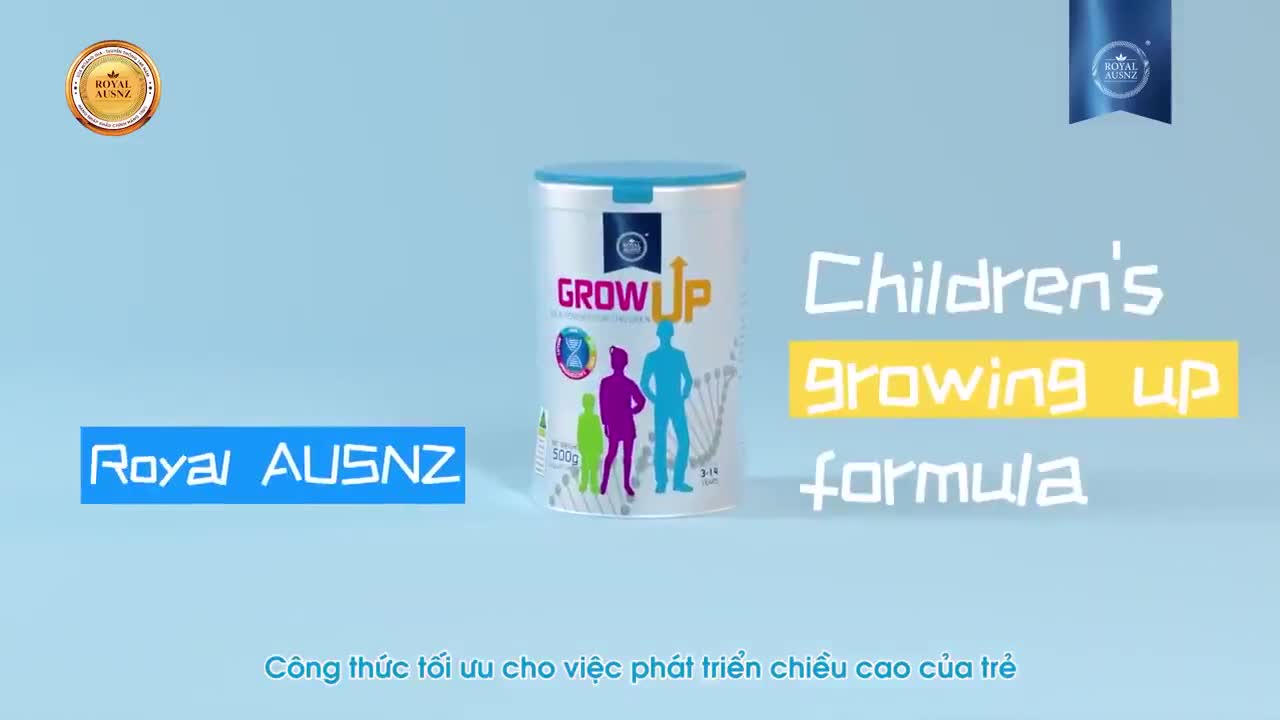 Sữa Bột Hoàng Gia Úc GROW UP MILK POWDER Hỗ Trợ Phát Triển Chiều Cao Cho Trẻ Từ 3-14 Tuổi 500g