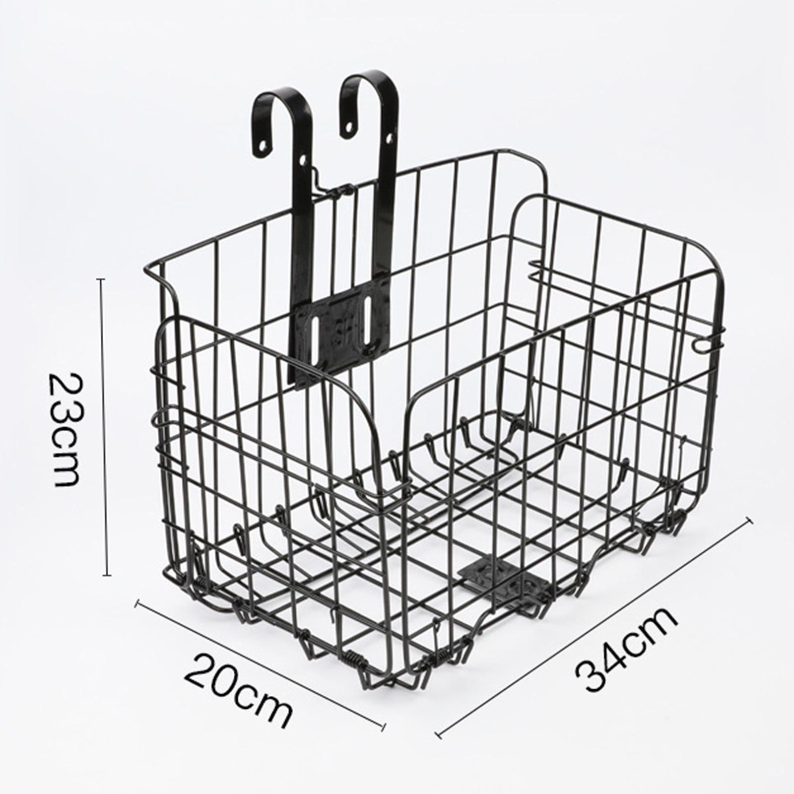 Bike Basket Folding Hanging Basket Wire Mesh  Basket Mountain Bike Frame Basket Bike Cargo Rack