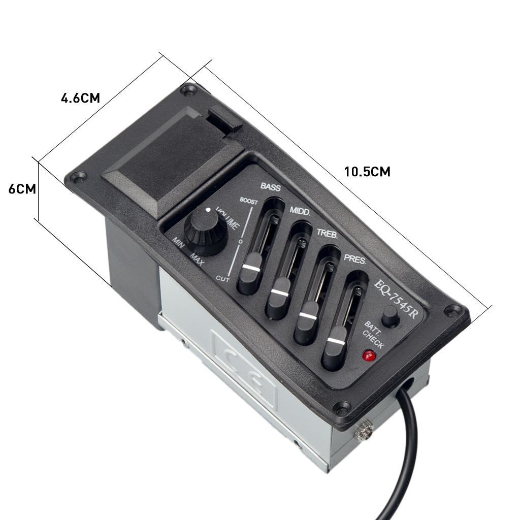 2X 7545R Acoustic Guitar 4 Band Preamp Amplifier Equalizer