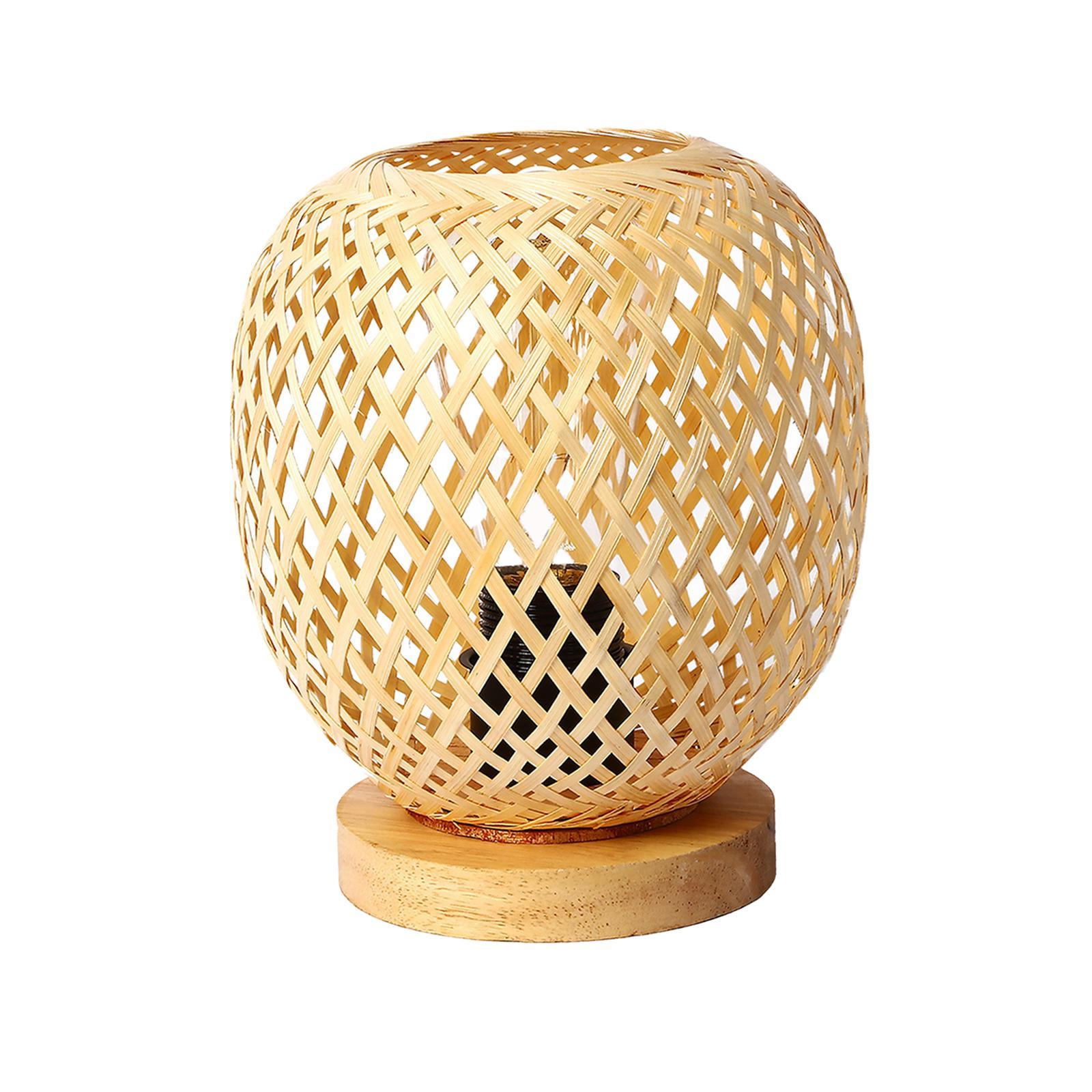 Rattan Table Lamps Accs Boho Beside Lamp Rustic for Photo Props Bedside Home