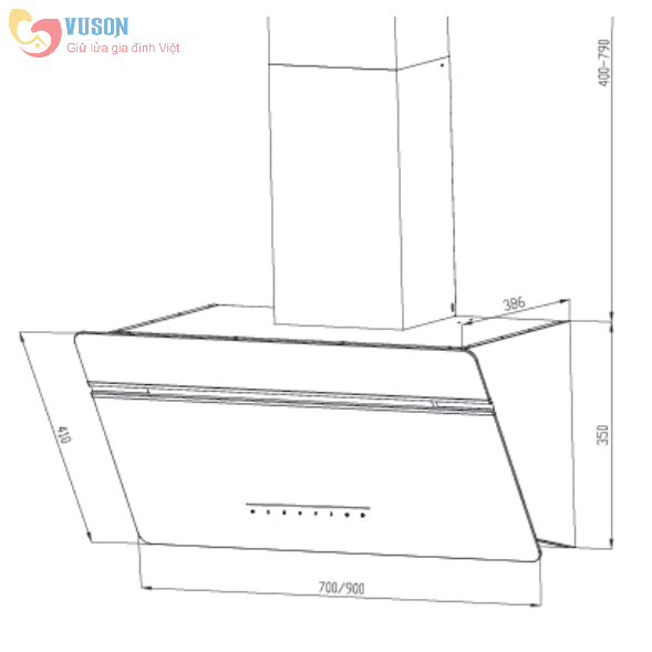 Máy Hút Mùi Eurosun 90CN73 - Hàng Chính Hãng