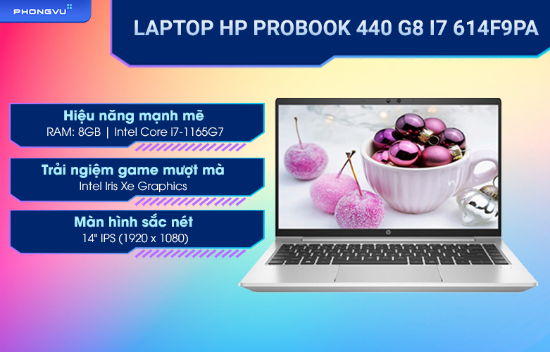 Laptop HP ProBook 440 G8 614F9PA (i7-1165G7/8GB/512GB SSD/Win11) -  Hàng Chính Hãng