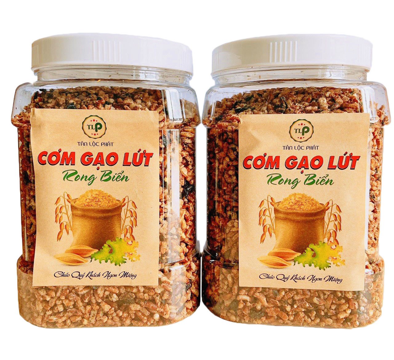 1KG - COMBO 2 HŨ CƠM GẠO LỨT RONG BIỂN TLP - ĂN CHAY ĐƯỢC