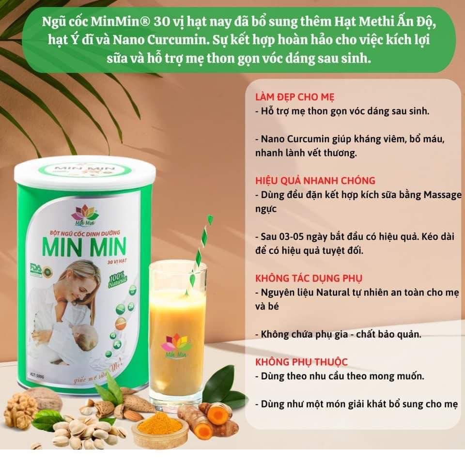 NGŨ CỐC MIN MIN 29-30 VỊ HẠT [COMBO CHO MẸ ĐI SINH]SIÊU LỢI SỮA,SIÊU TIẾT KIÊM