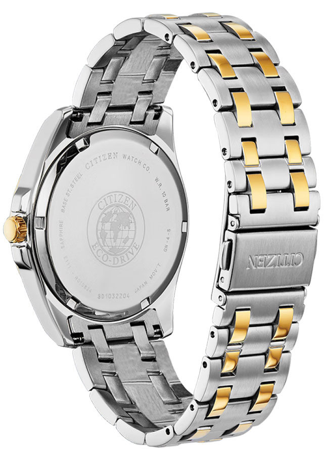 Đồng Hồ Nam Citizen Đính Kim Cương Dây Kim Loại Máy Eco-Drive BM7107-50E - Mặt Đen