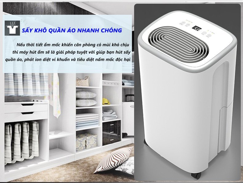 Máy Hút Ẩm Lọc Không Khí DT16C, RULAX12 Dung Tích Hút Ẩm 12L. Công Suất 200W - Hàng Chính Hãng