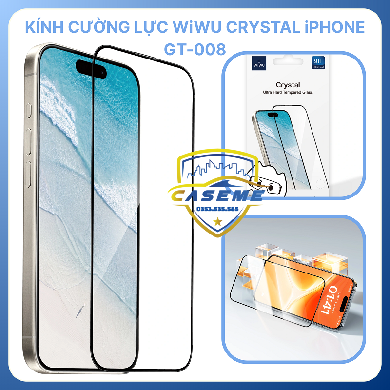 Kính Cường Lực Dành Cho iPhone 17, iPhone Air, iPhone 17 Pro, iPhone 17 Pro Max Wi WU GT-008 Trong Suốt, Chống Vân Tay - Hàng Chính Hãng
