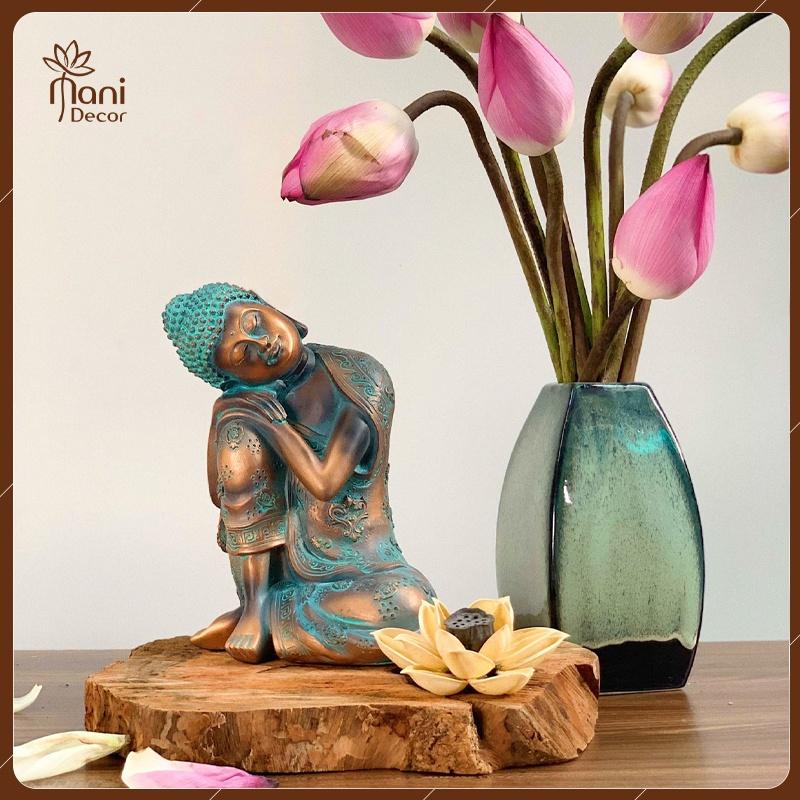 Tượng phật an nhiên giả đồng decor trang trí nhà cửa, sân vườn - MANI DECOR