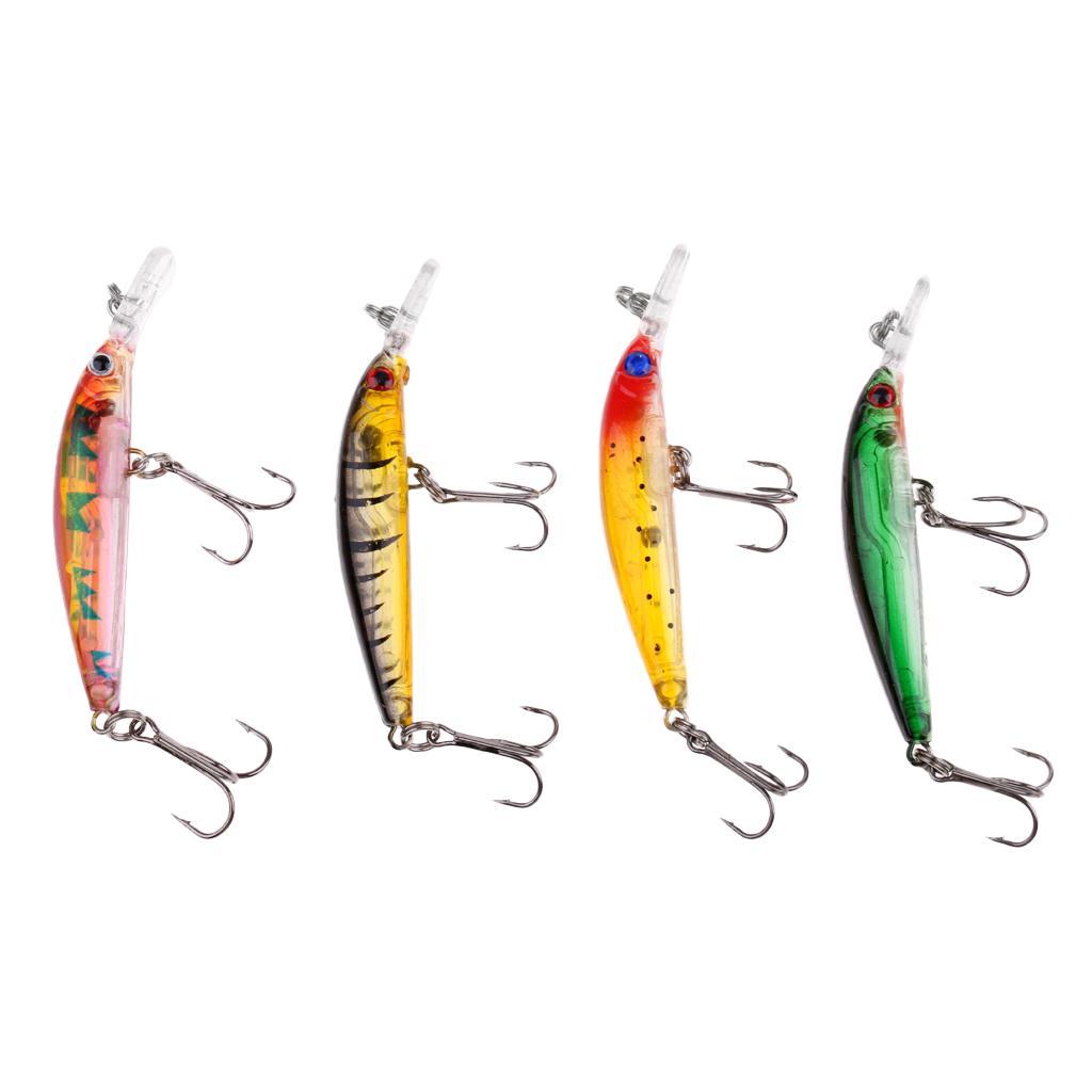 4pcs Hard Fishing Lures Bass Crankbait Tackle for Pikes/Bass/Trout 7cm