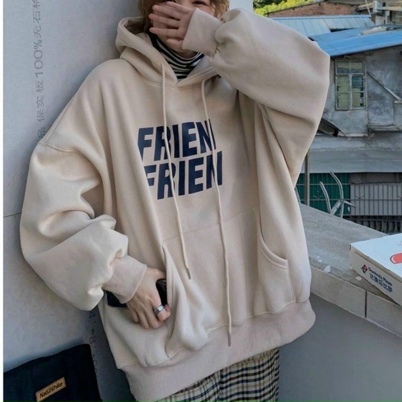 Áo khoác Hoodie FRIEN unisex form rộng nón to chất nỉ bông dày cao cấp mềm mịn tay phồng có bigsize